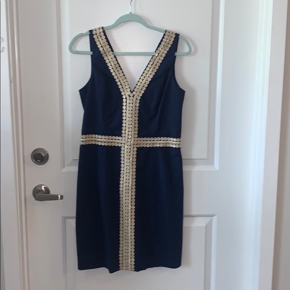 Lilly Pulitzer Dresses & Skirts - Lily Pulitzer Navy & Gold dress